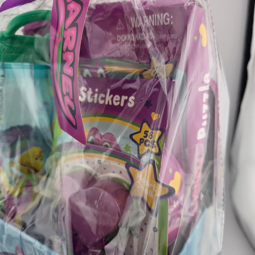 Barney Tin Box Valentine Gift Set Water Bottle Stickers Puzzle - Picture 3 of 12
